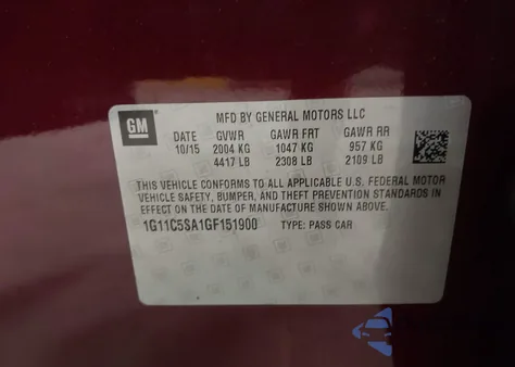 2016 Chevrolet Malibu Limited Lt from USA, damaged, VIN 1G11C5SA1GF151900